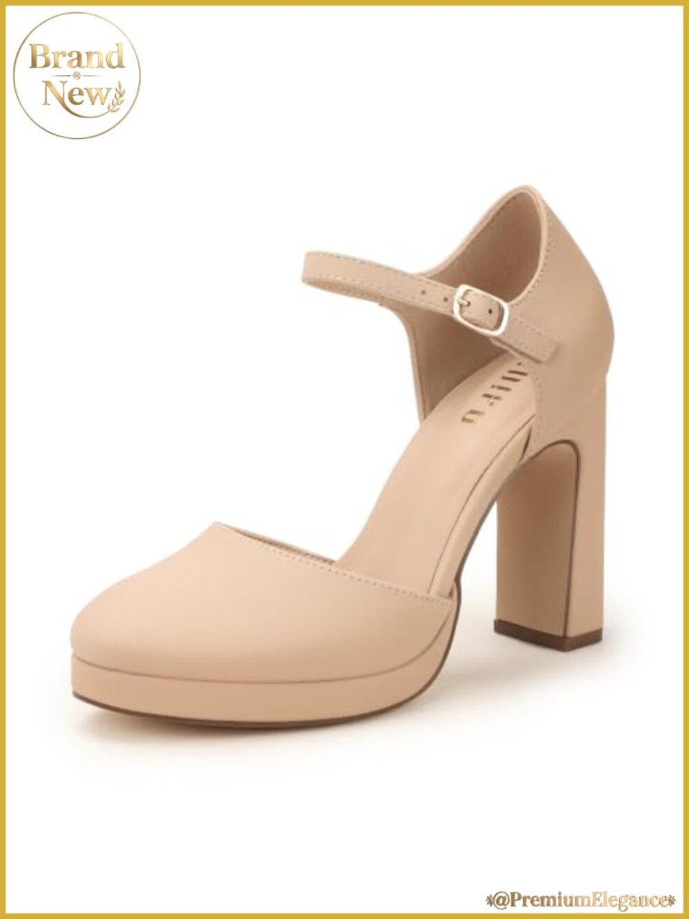 IDIFU IN4 Platform Closed Toe Chunky High Heels with Ankle Strap
